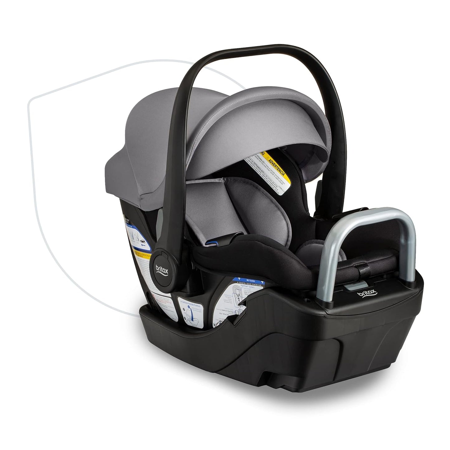 Britax Willow SC Infant Car Seat, Rear Facing Car Seat with Alpine Base, ClickTight Technology, RightSize System, Pindot Stone