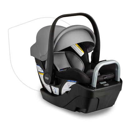 Britax Willow SC Infant Car Seat, Rear Facing Car Seat with Alpine Base, ClickTight Technology, RightSize System, Pindot Stone
