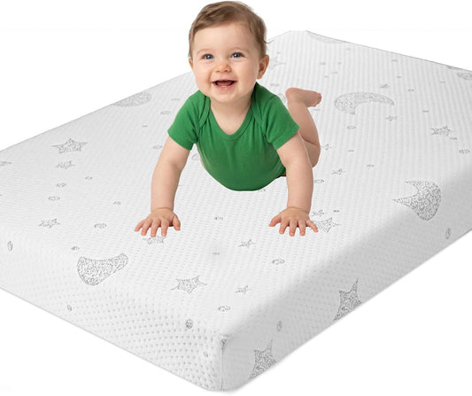 Pack and Play Mattress, 38x26 Pack N Play Mattresses Pad Dual-Sided Soft & Firm Memory Foam 3 Inch Thick with Breathable Removable Cover