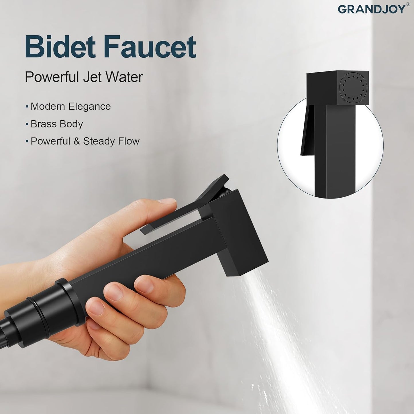 Brushed Gold Hot & Cold Handheld Bidet Sprayer for Toilet, Adjustable Water Pressure Control, SUS304 Stainless Steel Hose Wall Mount Bidet Faucet for Feminine Wash & Cloth Diaper