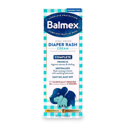 Balmex Complete Protection Baby Diaper Rash Cream with Zinc Oxide + Soothing Botanicals, 4 Ounce