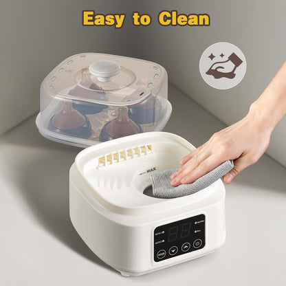 AMZBABYCHEF 4-in-1 Baby Bottle Steamer and Dryer, Electric Steamer with Fast Drying, Universal Fit for All Bottles, LED Touch Screen & Auto Shut-Off Protection (Grey)