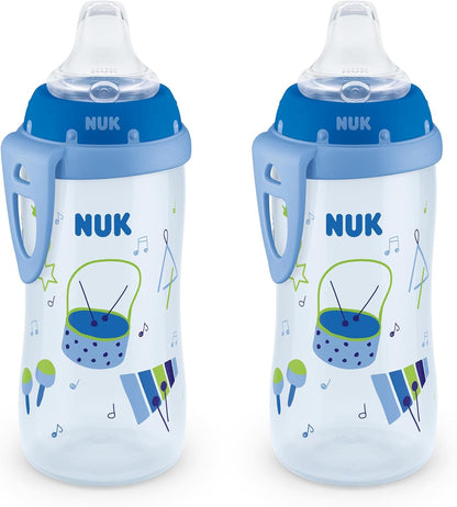 NUK Active Spill Proof Sippy Cup, 10 oz, 2 Pack, 8+ Months, Pink – BPA Free, Spill Proof Sippy Cup