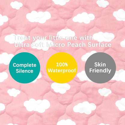 Pack and Play Sheets Mattress Pad Protector Fitted Waterproof Playard Mattress Cover, Compatible with Graco Pack n Play & Dream On Me & Pamo Babe, Playpen/Playard Sheet Quilted, Gray, 39" x 27"