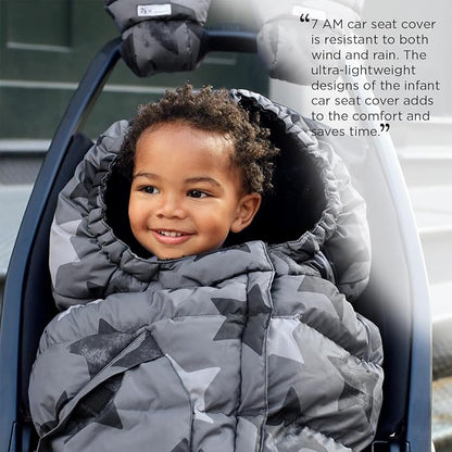 7AM Enfant Stroller Blanket 212 - Adjustable Baby Car Seat Zipped Blanket for Babies Winter, Unisex Multi Purpose Fleece Lined Warm Hooded Toddler Footmuff Water Repellent | (6M - 4T)