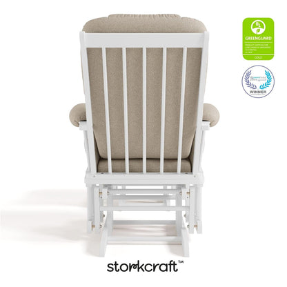 Storkcraft Tuscany Glider with Ottoman (Black/Gray) — GREENGUARD Gold Certified, Bonus Lumbar Cushion Included, Solid Wood Base, Smooth Motion, Award-Winning Nursery Rocking Chair, Glider and Ottoman