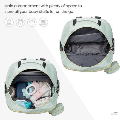 LOVEVOOK Diaper Bag Backpack, Quilted Baby Bag with Changing Pad & Pacifier Holder, Waterproof Travel Diaper Bags for Baby Boys Girls, Stylish and Large Capacity, Mint Green