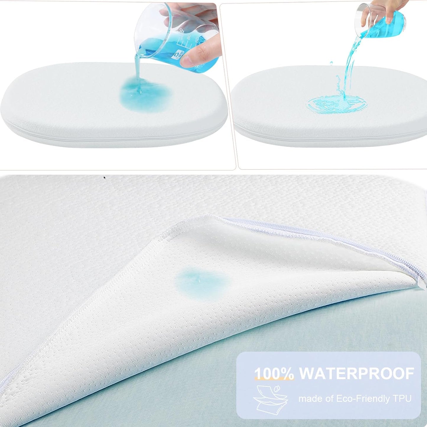 NeoBorn Baby Bassinet Mattress Pad, 30" x 18" Dual Sided Comfort Gel Memory Foam Mattress with Removable Soft Tencel Cover Fit for Halo Bassinest Swivel/Flex/Glide/Premiere/Luxe Series Sleeper