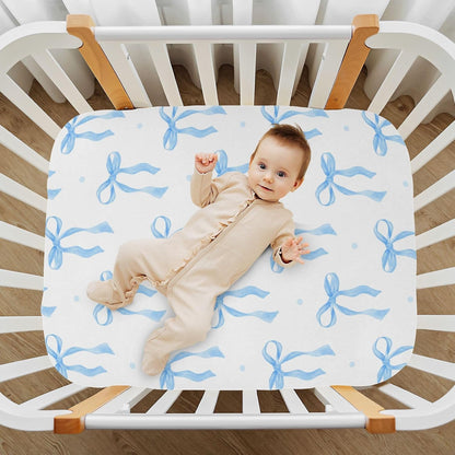Fitted Crib Sheets Cactus and Floral Stretchy Portable Playard Sheets for Baby Toddler, Breathable Soft Mini Crib Mattress 52 x 28 in for Boys and Girls