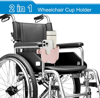 Accmor Stroller Cup Holder with Phone Holder, Bike Cup Holder, Universal Cup Holder for Uppababy Nuna Doona Strollers, 2-in-1 Cup Phone Holder for Stroller Bike Accessory