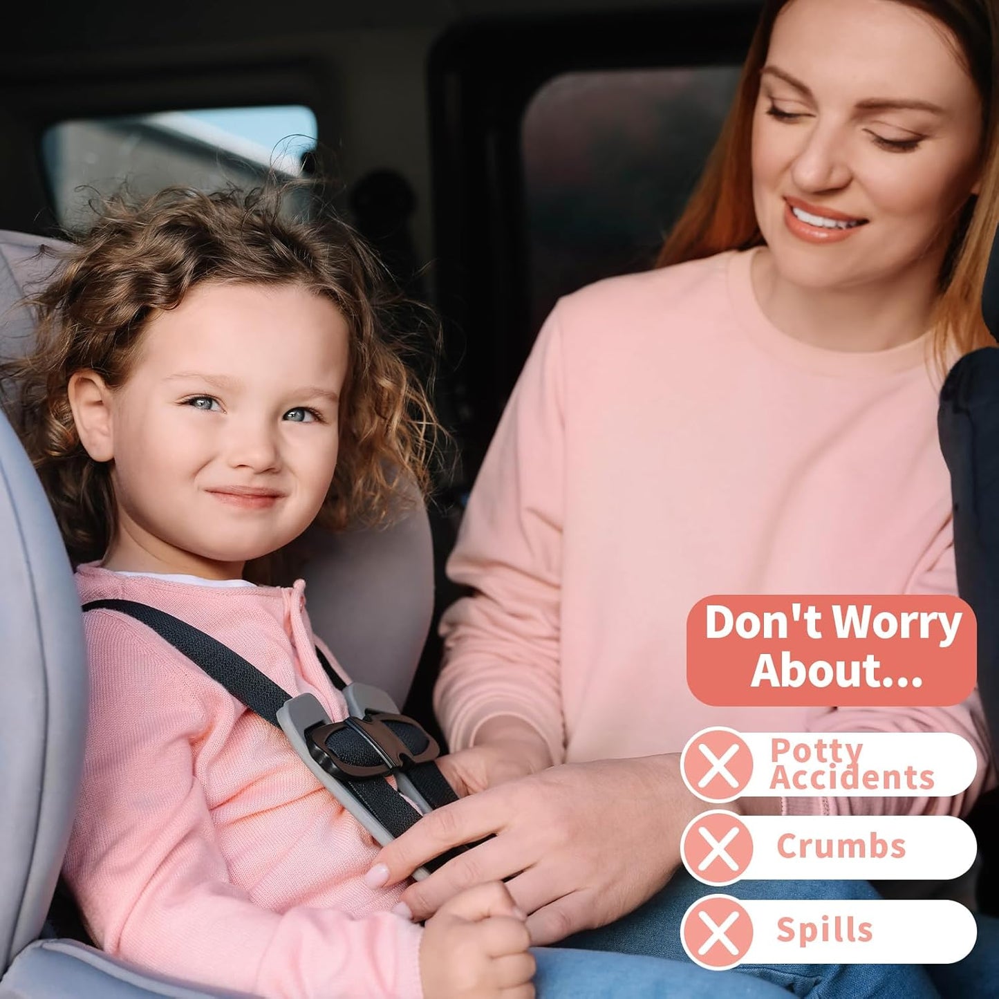 HunnmingRe 2 Pack Floral Car Seat Protector for Potty Training Waterproof Piddle Pad Cover from Spillages Nappy Leaks Toilet Training Anti Slip Backing Strollers Carseat Liner for Toddlers Babies