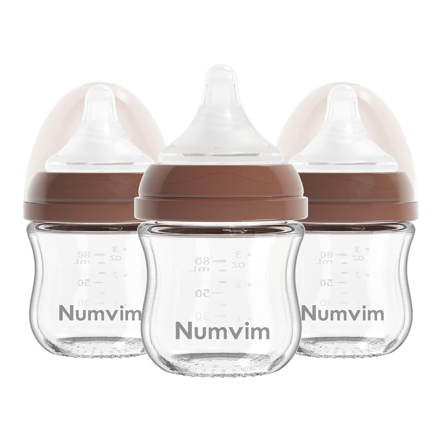 Natural Glass Baby Bottles Gentle & Slow Flow, Newborn Breastfeeding Bottle with Anti Colic Nipple for 0 Months Babies, 3 Packs (White (5 Ounce), 1 Count (Pack of 3))