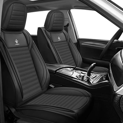 Seat Covers Fit for Mini Convertible 2009-2025 Premium Leather Car Seat Covers, Waterproof Non-Slip and Airbag Compatible, Fashion Car Seat Protector (Black Red,Front Set with Pillow)