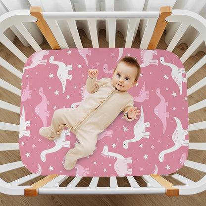 Fitted Crib Sheets Cactus and Floral Stretchy Portable Playard Sheets for Baby Toddler, Breathable Soft Mini Crib Mattress 52 x 28 in for Boys and Girls