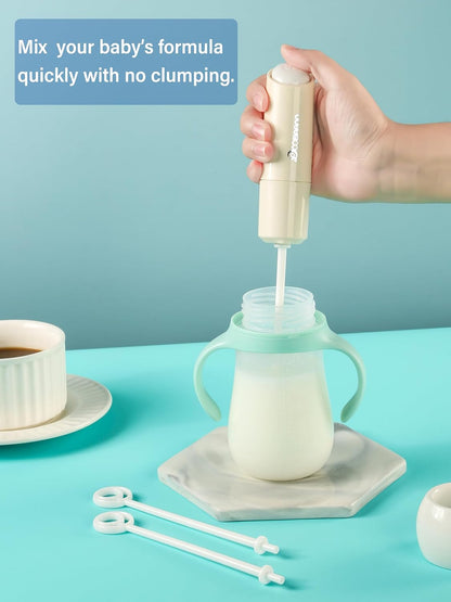 Handheld Electric Baby Formula Mixer,Handheld Drink Mixer (Off White)