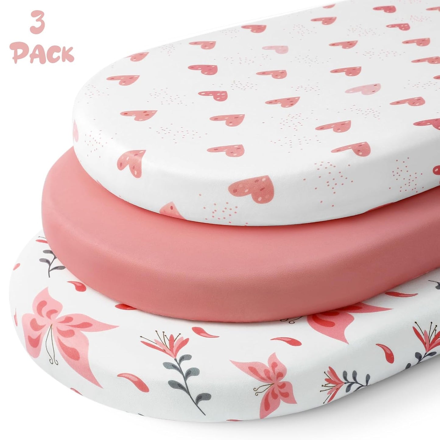 Yoofoss Pack and Play Sheets Fitted, Mini Crib Sheets 2-Pack for Pack N Play Mattress, Stretchy Playard Sheet, Soft and Breathable Green+Giraff