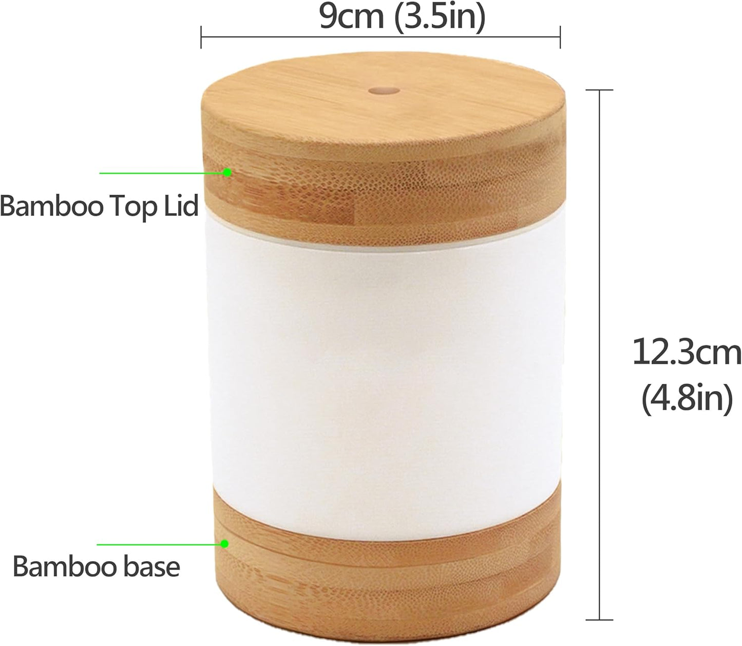 Bamboo Ultrasonic Mini Humidifier, 400ml Quiet Desktop Humidifier with Dual LED Night Light, USB-C Powered, Auto Shut-Off, Portable Small Room Air Moisturizer for Bedroom, Desk, Office & Travel