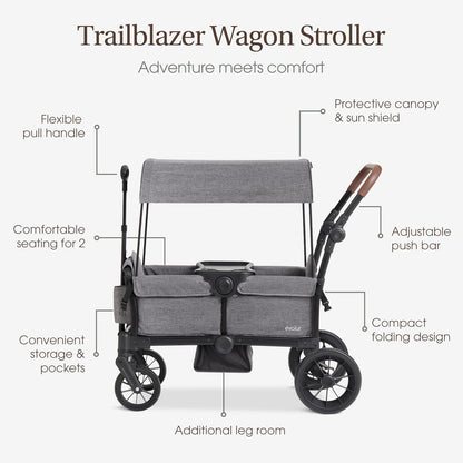 Evolur Velo Rider Travel Stroller – Compact, Lightweight Umbrella Stroller for Toddlers 6–36 Months, One-Hand Fold, Footrest, Rear Platform, 5-Point Harness, Portable & Travel-Friendly