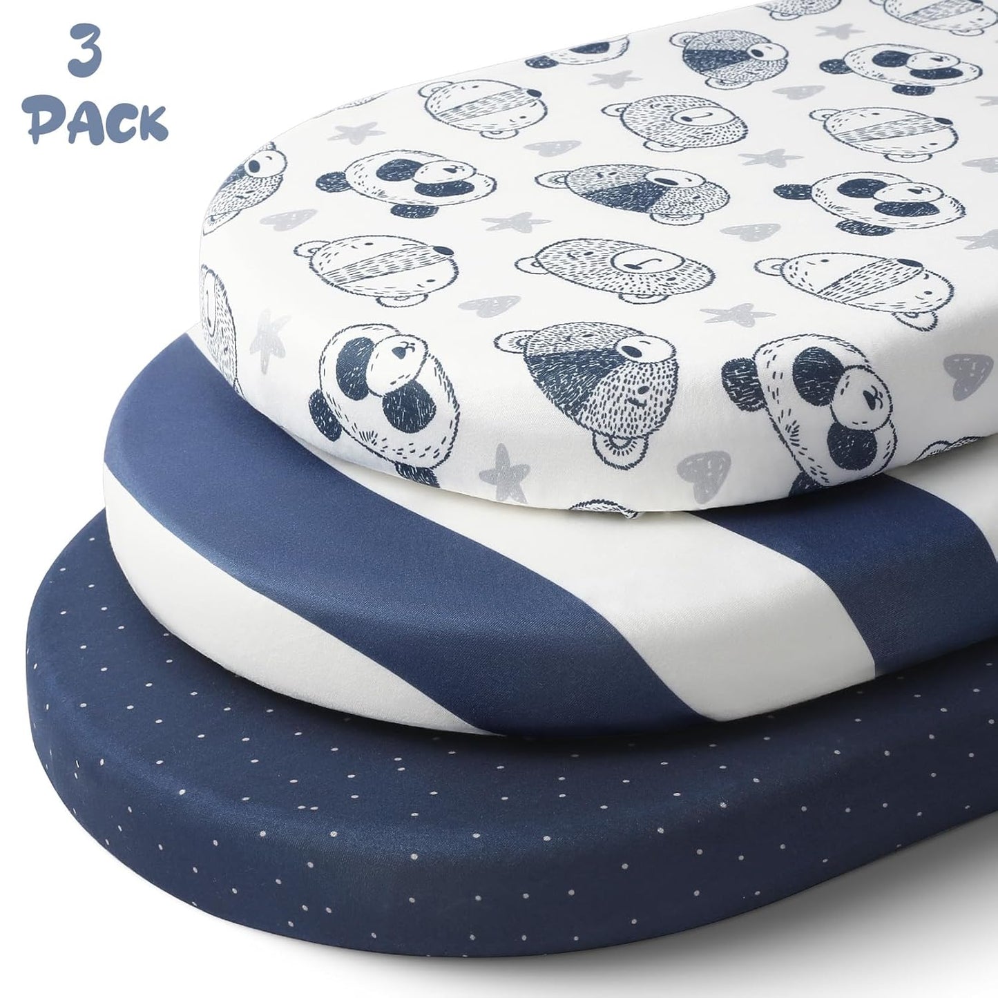 Yoofoss Pack and Play Sheets Fitted, Mini Crib Sheets 2-Pack for Pack N Play Mattress, Stretchy Playard Sheet, Soft and Breathable Green+Giraff
