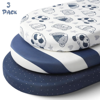 Yoofoss Pack and Play Sheets Fitted, Mini Crib Sheets 2-Pack for Pack N Play Mattress, Stretchy Playard Sheet, Soft and Breathable Green+Giraff