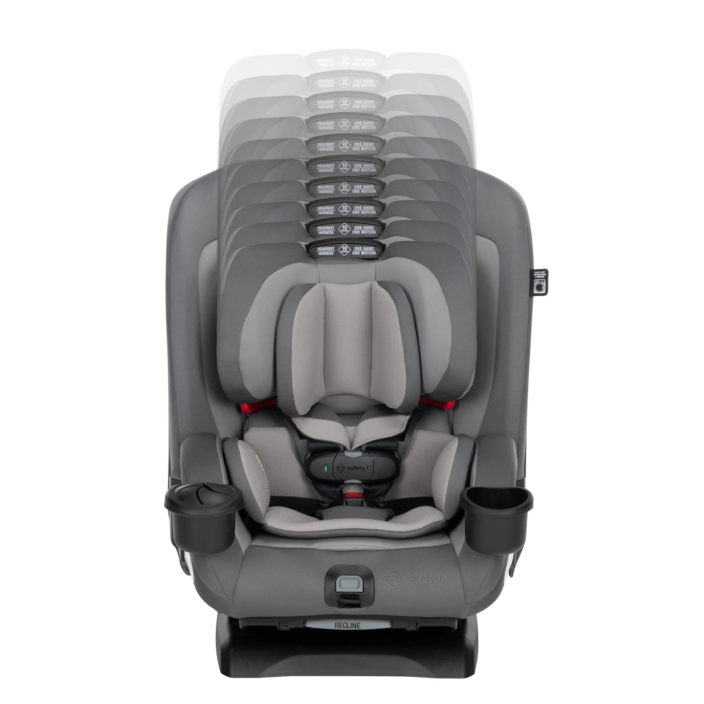Safety 1st EverSlim 4-in-1 Convertible Car Seat, SecureTech Chest Clip, Ultra-Slim, 4-Mode Infant to Booster, Baby Car Seat, 5-100 lbs, Memory Foam, Office Space