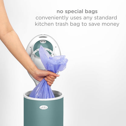 Ubbi Steel Diaper Pail, Odor Locking, No Special Bag Required, Award-Winning, Registry Must-Have, White