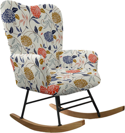 CRFATOP Jacquard 1 PC Nursery Rocking Chair Recliner Covers Upholstered Glider Rocker Banquet Armchair Slipcover Stretch Accent Chairs Furniture Protector for Living Room Bedroom Offices,Green