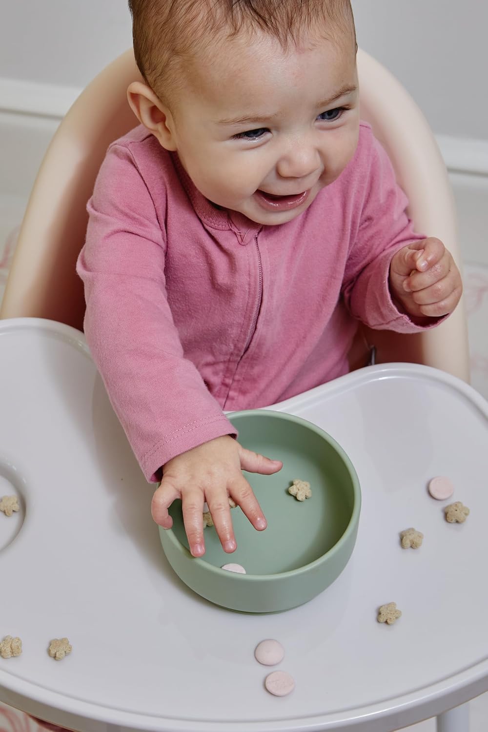 dollop Silicone Suction Bowl | BPA Free | Dishwasher & Microwave Safe (Slate Blue)
