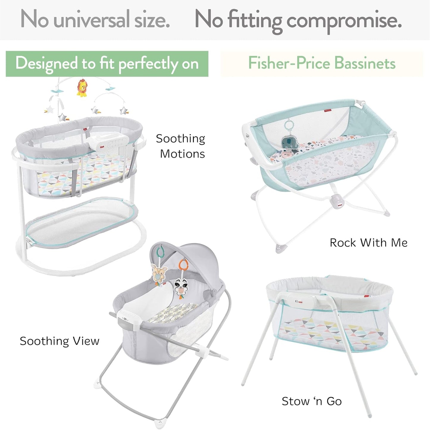 Bedside Sleeper Bassinet Sheets for 33x20 Inch Mattress Pad – Compatible with Maxi COSI Iora, Kidsclub, Angelbliss, Baby Joy, Koola Baby Bedside Bassinet – 100% Jersey Cotton – 2 Pack