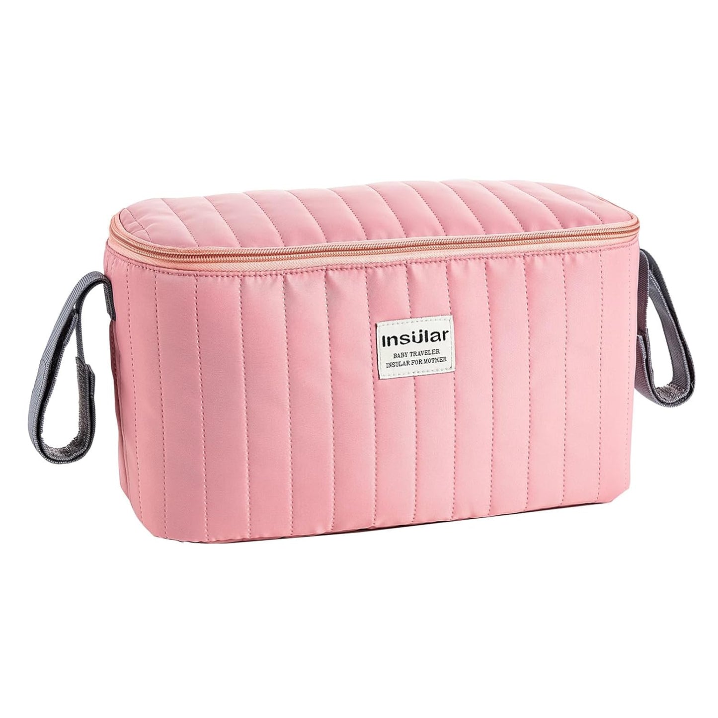 SONARIN Multifunctional Waterproof Pram Buggy Bag Organiser,Portable Lightweight Baby Stroller Bag Organizer Pushchair Storage Bag,Universal Fit All Buggy(Pink)