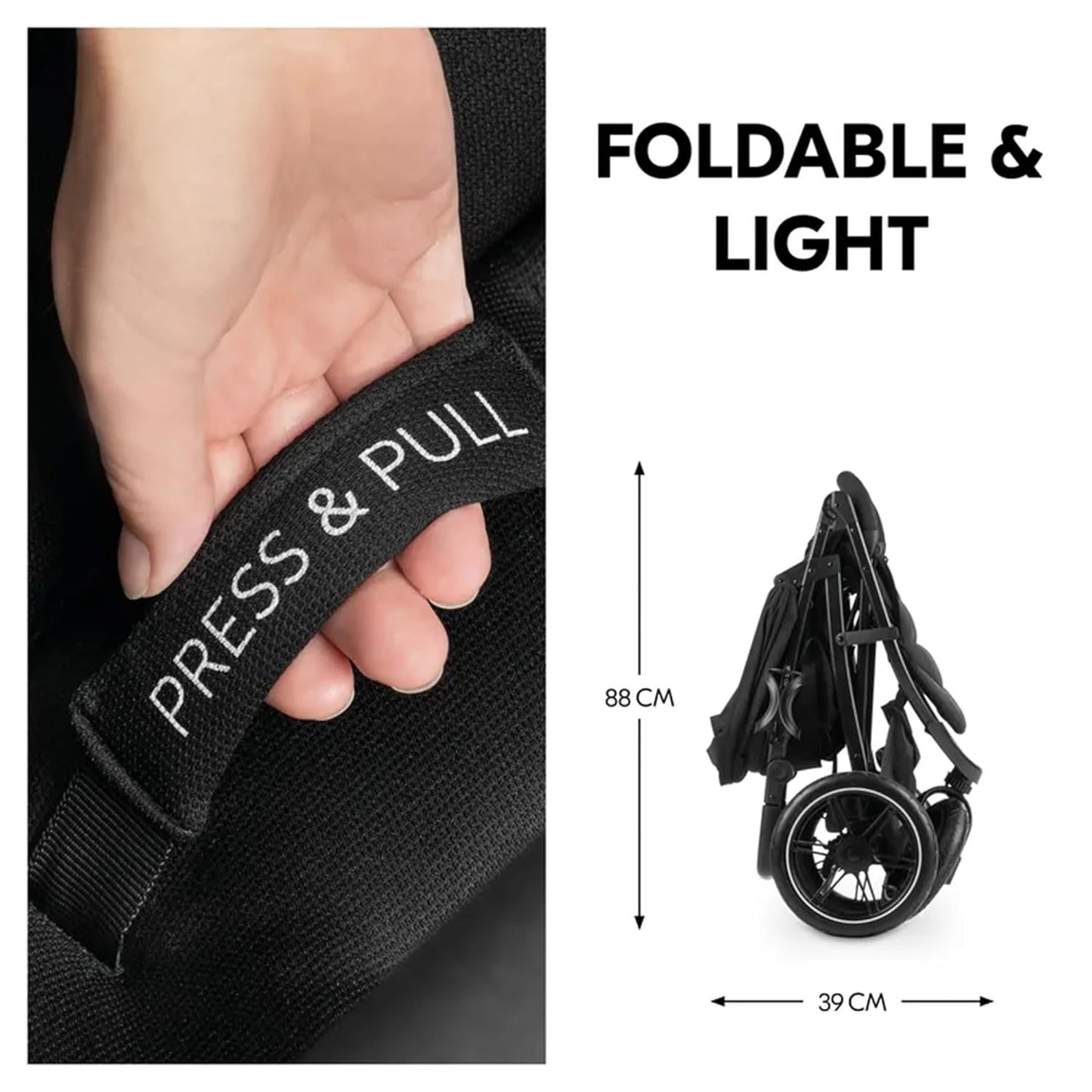 hauck Stroller Rapid 3 Air, Reclining Seat up to 48.5 lbs, Stroller with Air Wheels and Rear Suspension, Compact & Easy Fold, Sun Protection UPF 50+, Large Basket