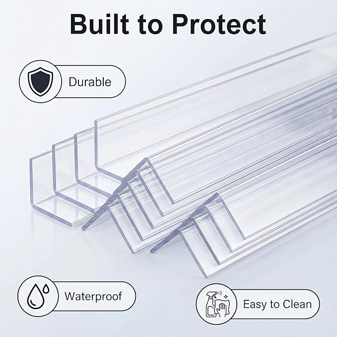 Clear Corner Protectors –Self-Adhesive Baby Proofing Safety Bumpers for Walls, Furniture, Cabinets & Desks – Freely Spliced to Meet Your Needs(24PCS, 2.5x40.6cm/1.0x16in)