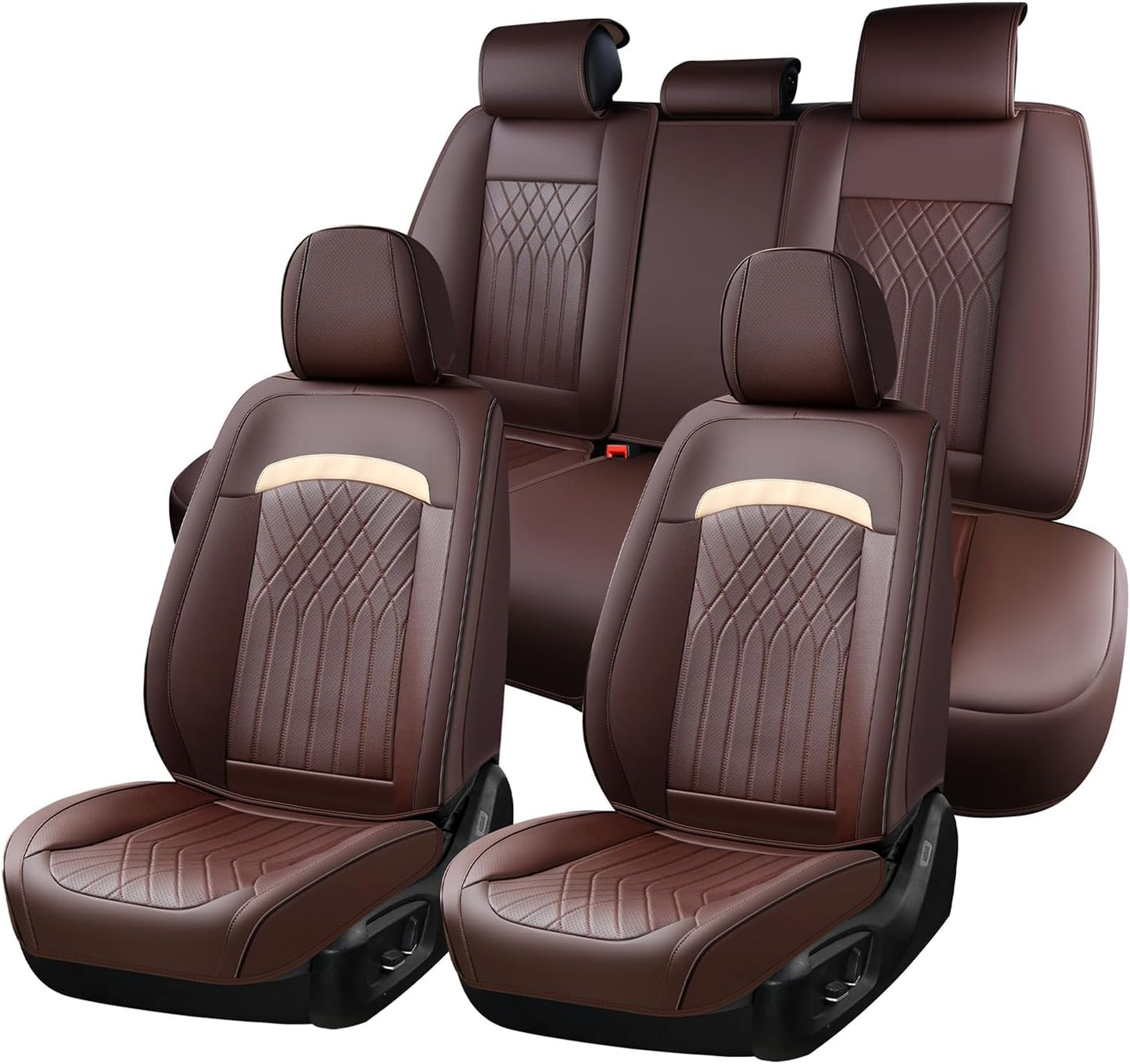 FLORICH Car Seat Covers Front Seat, Leather Seat Covers for Cars, Car Seat Protector Waterproof, Universal Automotive Seat Covers, Front Car Seat Cover Fit for Most Sedans SUV Pick-up Truck