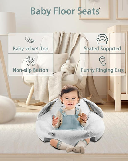 3-in-1 Baby Play Mat, Baby Seats for Infants for Sitting Up, Tummy Time Mat with 5 Detachable Toys, Baby Activity Gym & Playmats for Babies 0-6 6-12 Months, Newborn Baby Shower Gifts