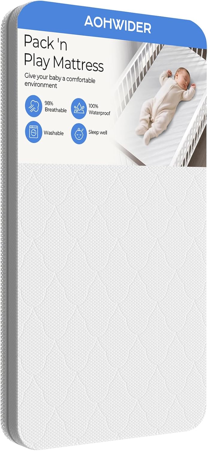 36.5x25 Playard Mattress for Trend: 1.5" Thick Dual Sided Gel Memory Foam Bassinet Mattress Fit for Dream On Me Nest/Zodiak/Zoom Portable, Pamo Babe Deluxe and Baby Trend Playard