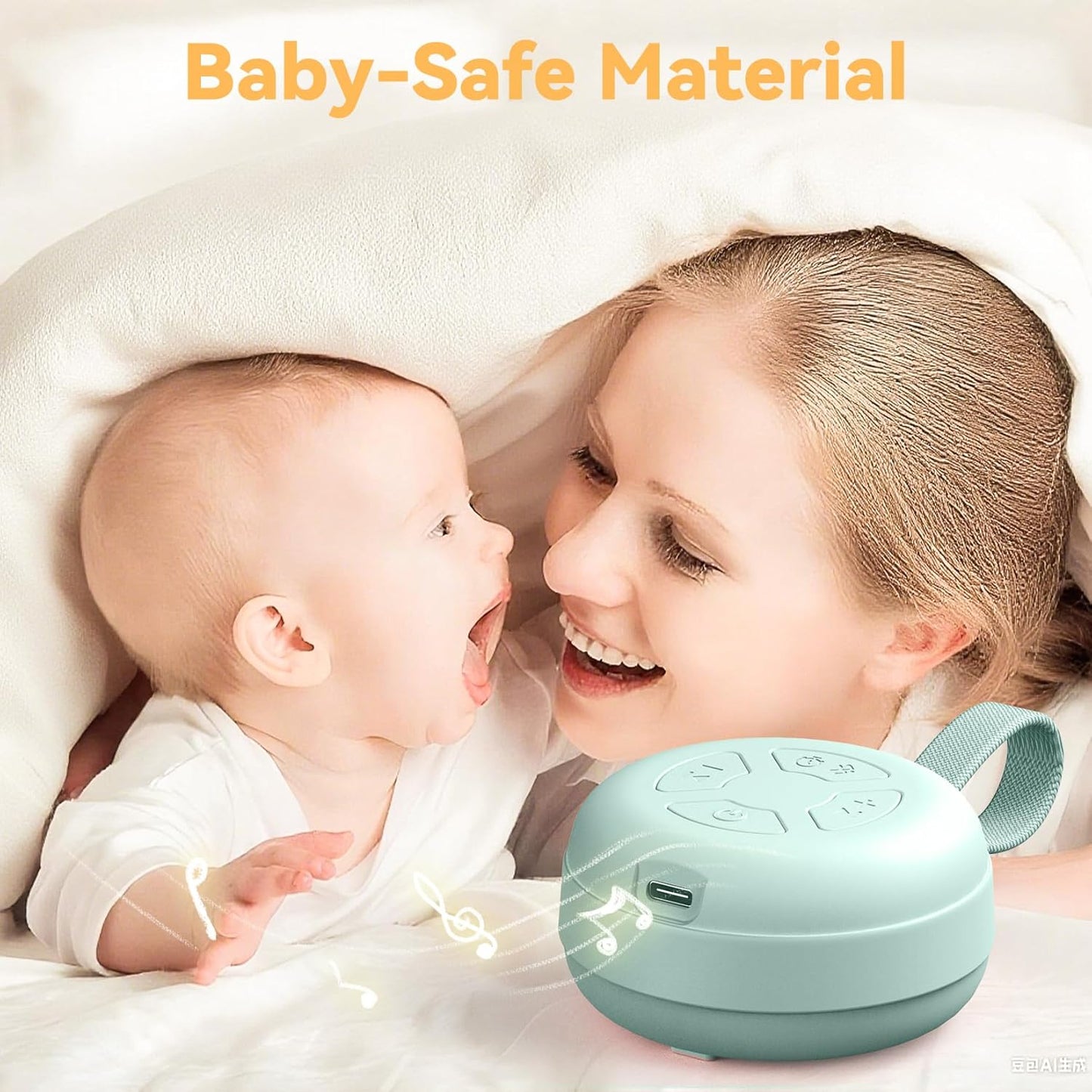 Portable Sound Machine for Baby | White Noise | 12 Soothing Sounds | Noise Canceling for Travel, Office, Nursery | Baby Shower | Registry Gift | Sleep Soother for Babies Kids Adults | Putty