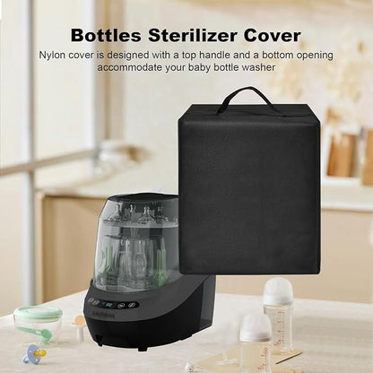 Baby Bottle Washer Cover Sterilizer Cover Dust-Proof Nylon Protective Case for Baby Brezza Bottle Dryers Pro - Sterilizer Dryer - All in One Machine (Black)
