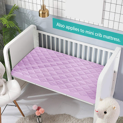 Pack and Play Sheets Mattress Pad Protector Fitted Waterproof Playard Mattress Cover, Compatible with Graco Pack n Play & Dream On Me & Pamo Babe, Playpen/Playard Sheet Quilted, Gray, 39" x 27"