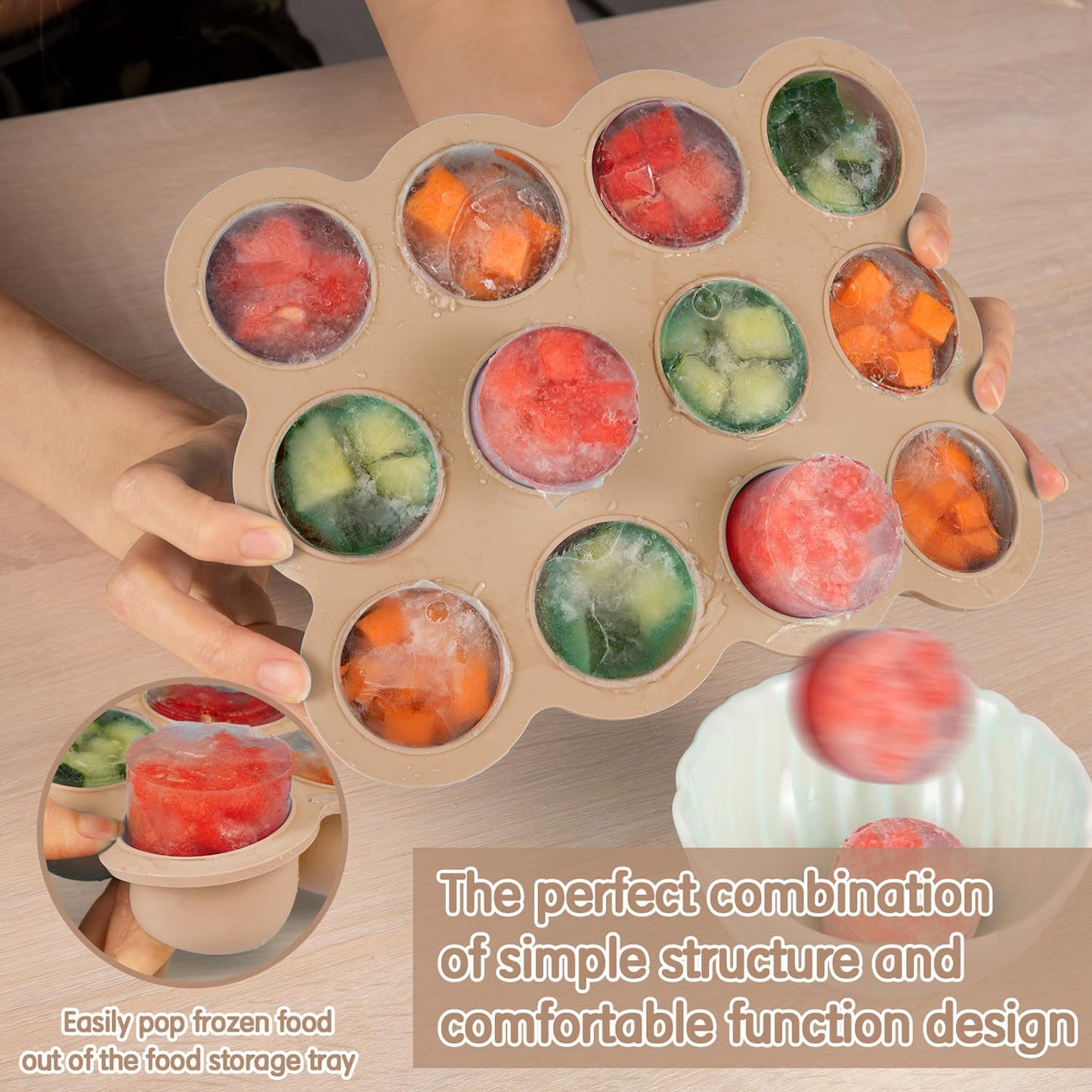 12x1.5oz Baby Food Storage Containers, Baby Food Freezer Tray with Clip Lid Gossamer Pink, Food Grade Silicone Freezer Trays for Purees & Vegetables