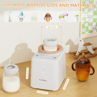 Waterless Baby Bottle Shaker and Warmer, Fast Heating & Automatic Mixing for Formula, Adjustable Temperature, Quiet, Easy to Clean, Fits All Bottles
