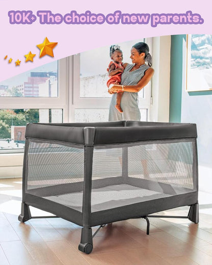 WELLZEE Pack N Play Mattress 36.5"x25", Fit for Dream On Me Nest/Zodiak/Zoom Portable, Pamo Babe Deluxe and Baby Trend Playard, Breathable & Washable Cover, Ultra-Suppotive Foam