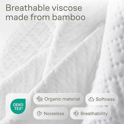 Niagara Crib 2 Pack 100% Waterproof Mattress Protector, Soft Breathable Crib Mattress Protector with Deep Pocket, Mattress Pad for Toddler and Baby (52x28, White, Beige) - Viscose Made from Bamboo
