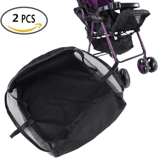1Pc Baby Stroller Bottom Basket, Under Baby Stroller Storage Basket, Oxford Fabric, Universal Stroller Organizer with Large Storage, for Baby Strollers