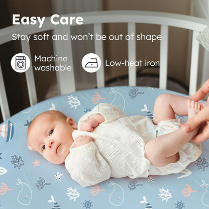 Baby Bedside Bassinet Sheets Girl, 33”x20” Compatible with Baby Delight Dream On Me & Most Rectangle Bedside Sleeper Bassinet Mattress, Super Soft Microfiber Pink Butterfly Flower
