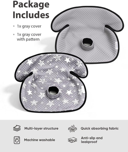 2 Pack Waterproof Baby Piddle Pads Carseat Potty Training Car Seat Protector, Waterproof Infant Car Seat Liner Cover to Prevent Pee, Leakproof and Washable (Red Flower)