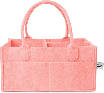 Mr. Pen- Baby Diaper Caddy Organizer, Pink, Baby Caddy Organizer with Handle, Compact Size, Collapsible & Portable