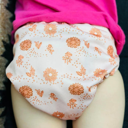 Mama Koala 3.0 Pocket Cloth Diapers for Babies with AWJ Lining, 6 Pack with 6 4-Layer Natural Cloth Diaper Inserts - Reusable and Washable Pocket Diapers(Hardworking Bees) - Colors A
