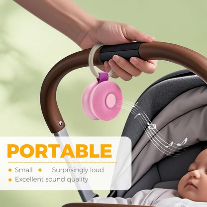 Portable Sound Machine - White Noise Sound Machine for Baby, Travel Donut Sound Machine for Sleep, 15 Soothing Sounds & 7 Colors Night Light, Breathing, Baby Shusher, Registry Gift, Pink