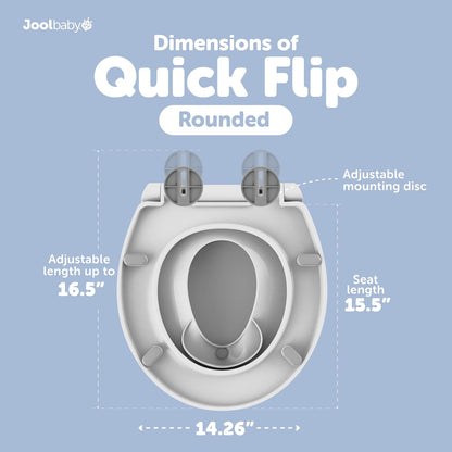 Jool Baby Quick Flip Toilet Seat with Built-in Potty & Splash Guard for Toddler Training, Slow Close (Elongated)