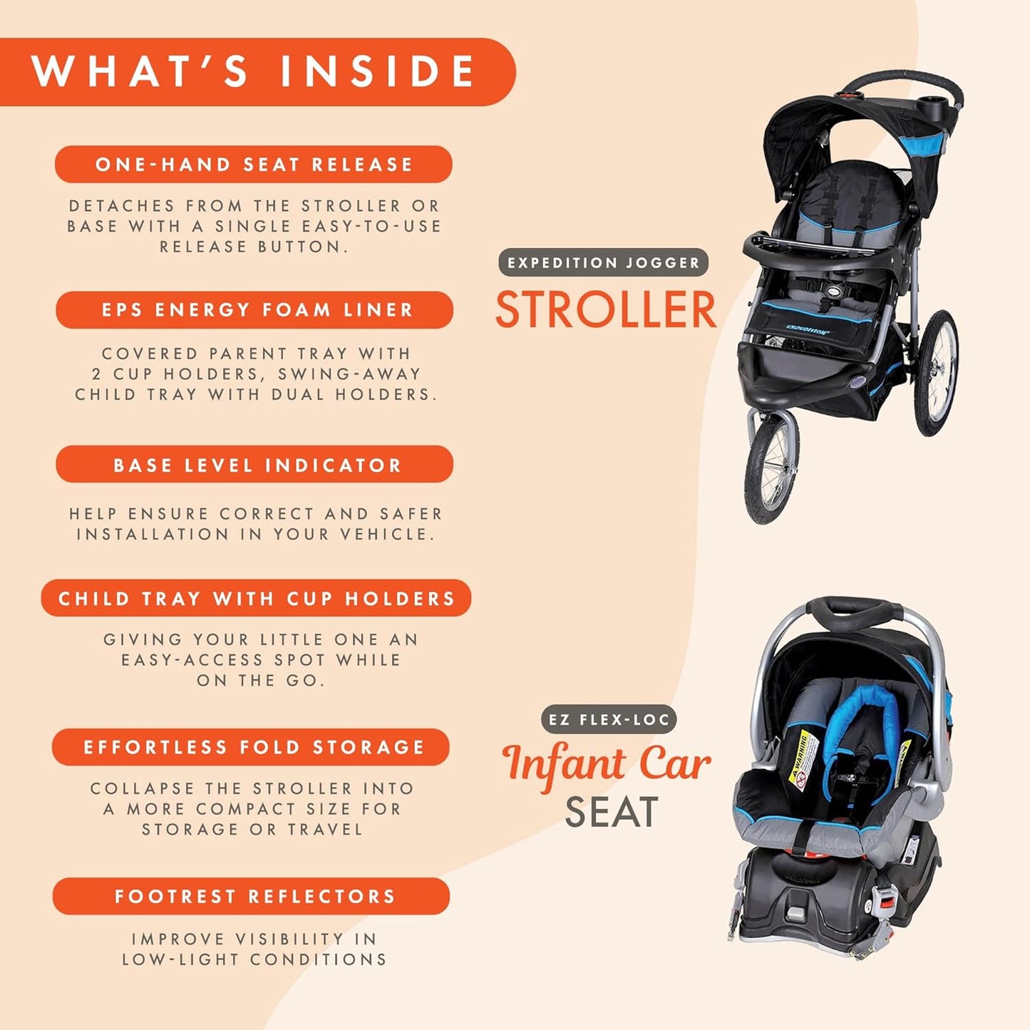 Baby Trend Expedition® Jogger, Dash Black
